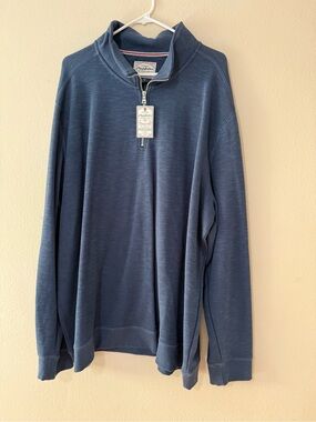 Flag & Anthem Men's Half-Zip Pullover Sweater - Blue